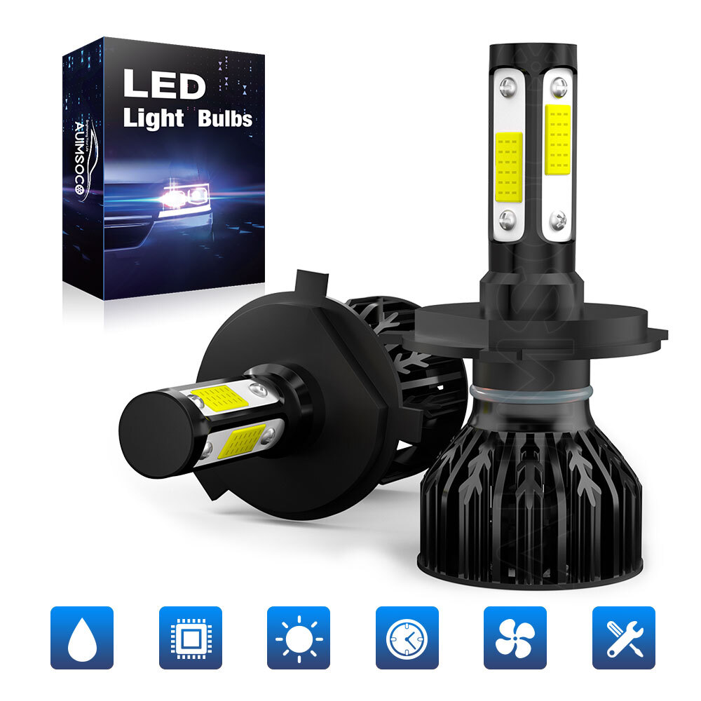H4 9003 HB2 LED Headlight Hi/Low Beam Bulbs Conversion Kit 16000LM 120W