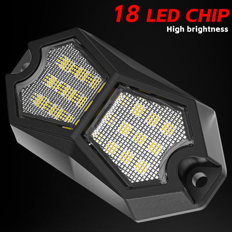 18LED Rock Light Pods For Off-Road Underglow Foot Wheel Well Light Truck ATV UTV