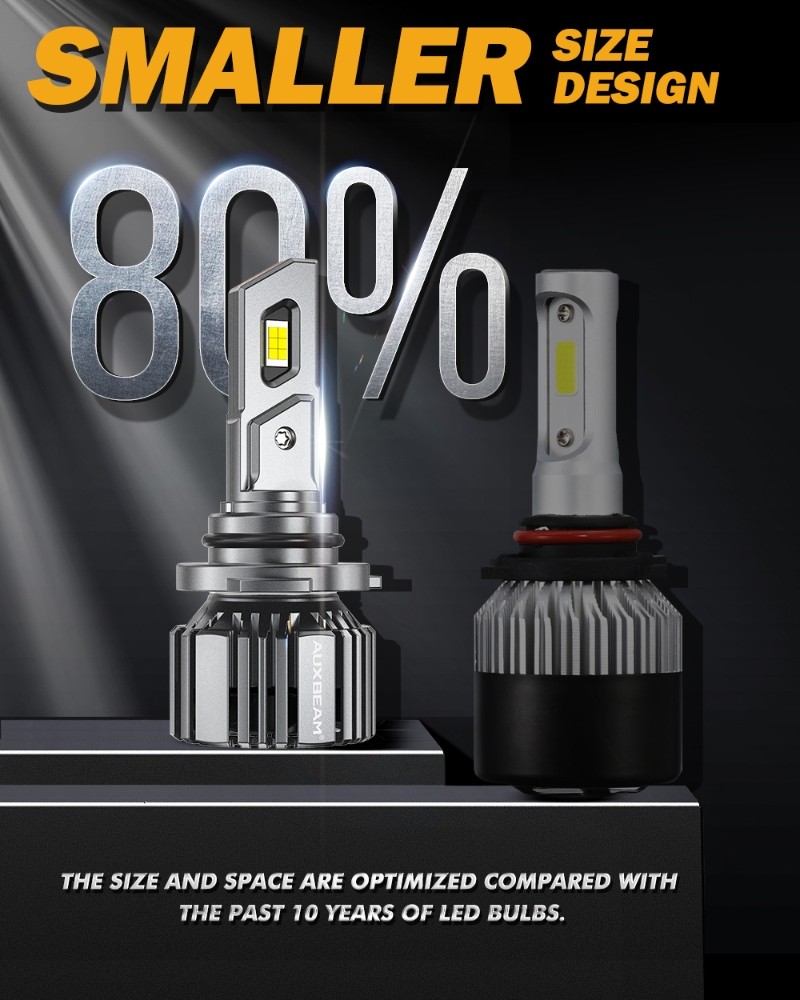 AUXBEAM 9006 HB4 LED Headlight Bulbs Conversion Kit Low Beam 6500K Super White