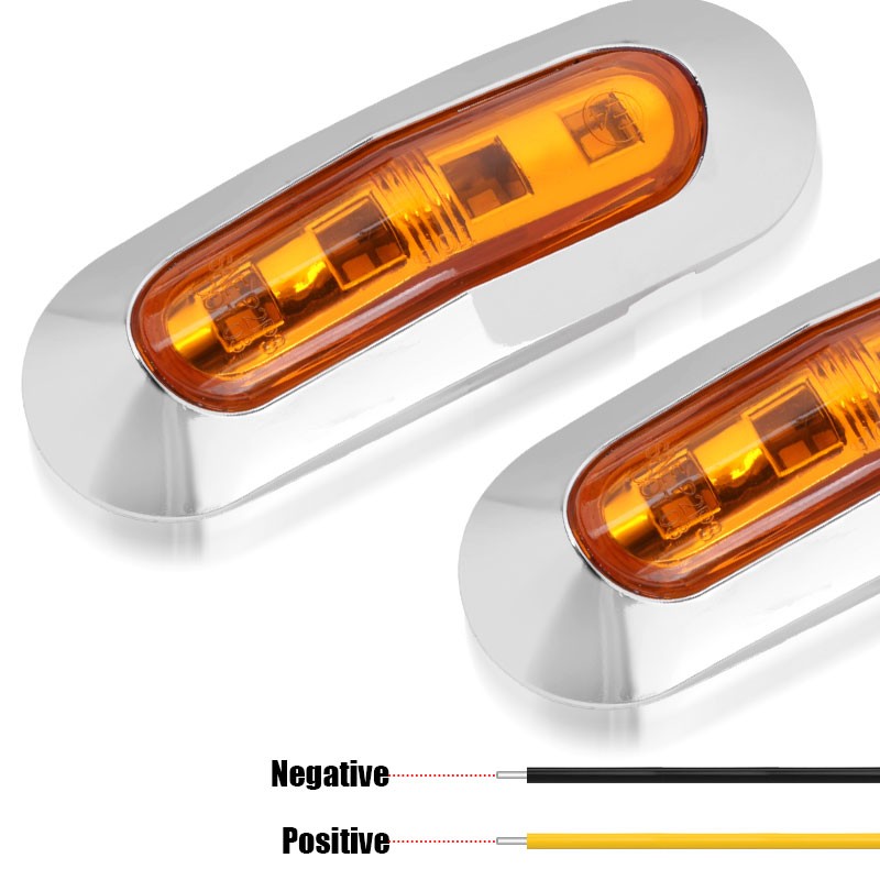 10PCS DC12V-24V 4 LED Side Marker Indicator Lights Lamp Front Rear Tail Lamp