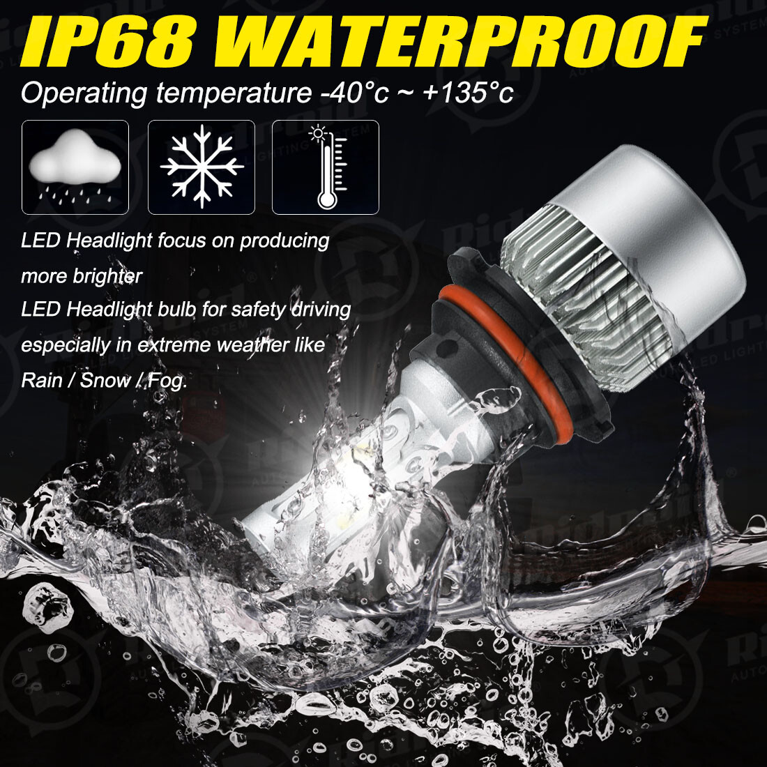 9007 HB5 LED Headlight Conversion Kit 1900W 285000LM HI-LOW Beam Bulbs 6000K