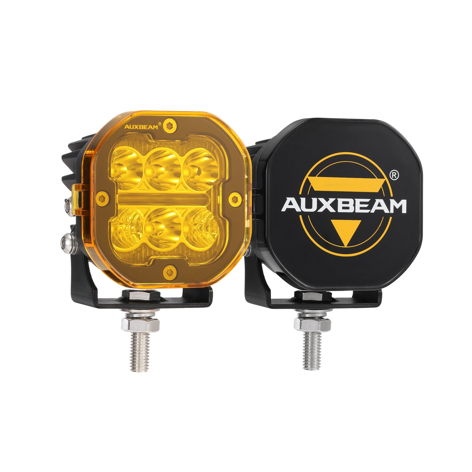 2x AUXBEAM 3″ 84W Amber White LED Pods Cube Driving Lights Spot Flood for Toyota