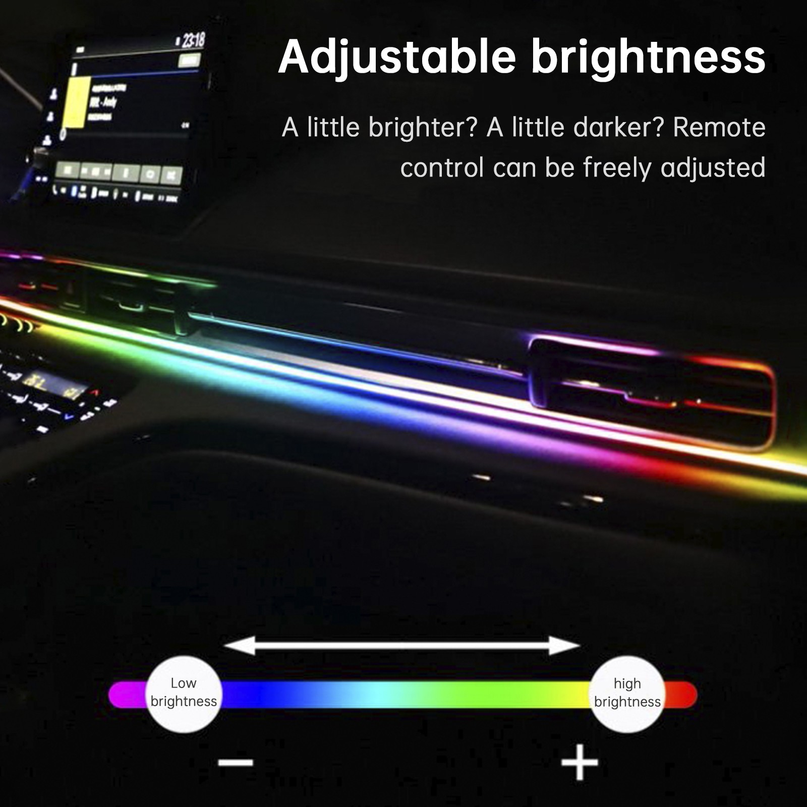 Central Control Ambient Interior Colorful LED Flowing Decorative Light 110cm H10