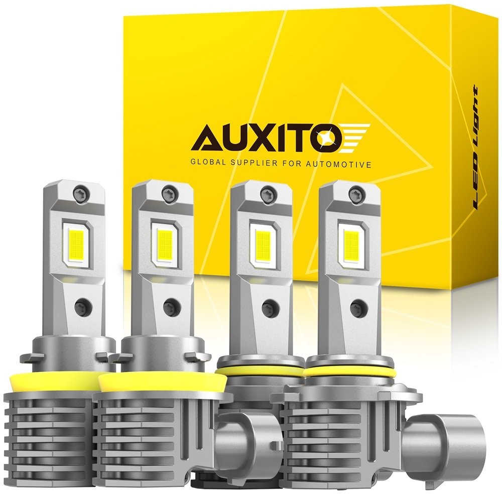 AUXITO 9005+H11 LED Headlights Kit Combo Bulbs 6500K Low High Beam Super White