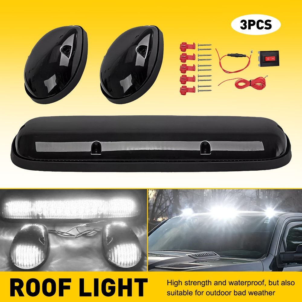 White LED Cab Roof Marker Top lights For Chevrolet Silverado 1500 2500 3500 GMC