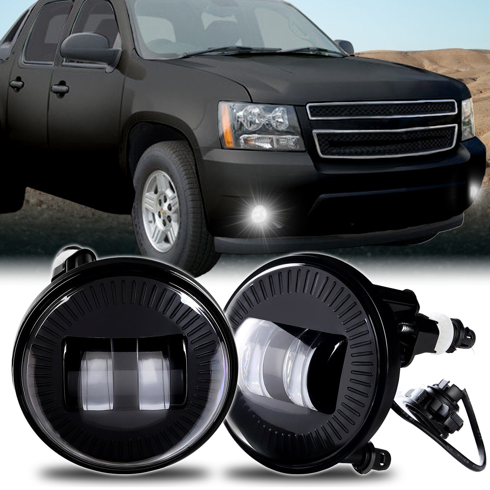 For Chevy Avalanche Suburban Tahoe GMC Yukon Acadia 07-14 LED Fog Lights Lamps
