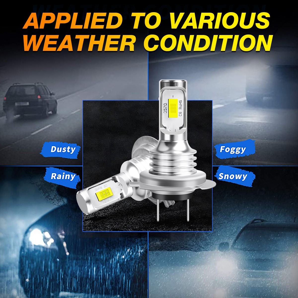 6x H7 H7 H11 6000K LED Headlight High-Low Beam Fog Light For Benz E320 2008-2009