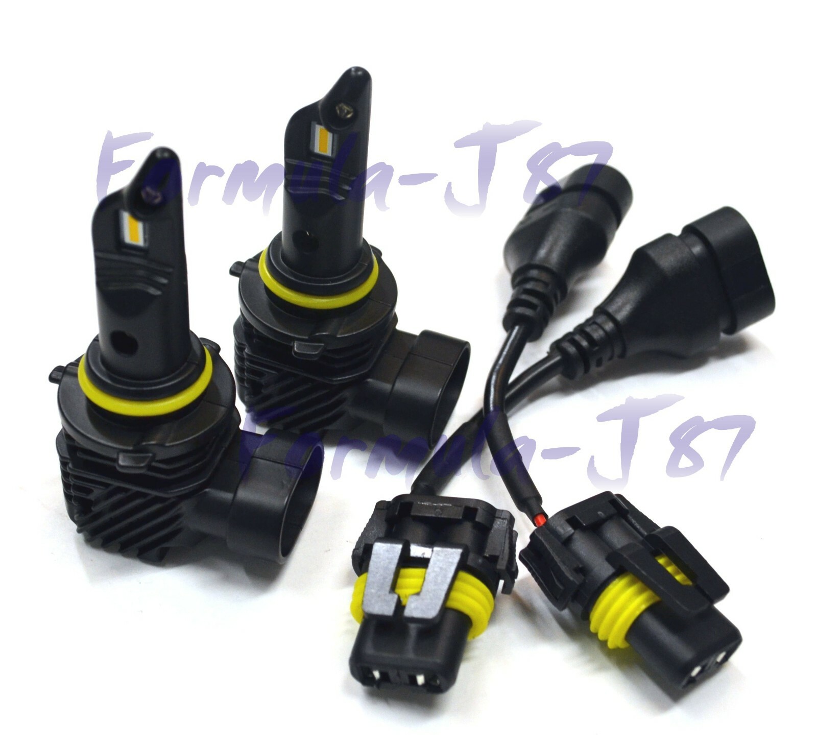 LED Kit M10 100W 9012 HIR2 3000K Yellow Two Bulb Headlight Dual Beam Replacement