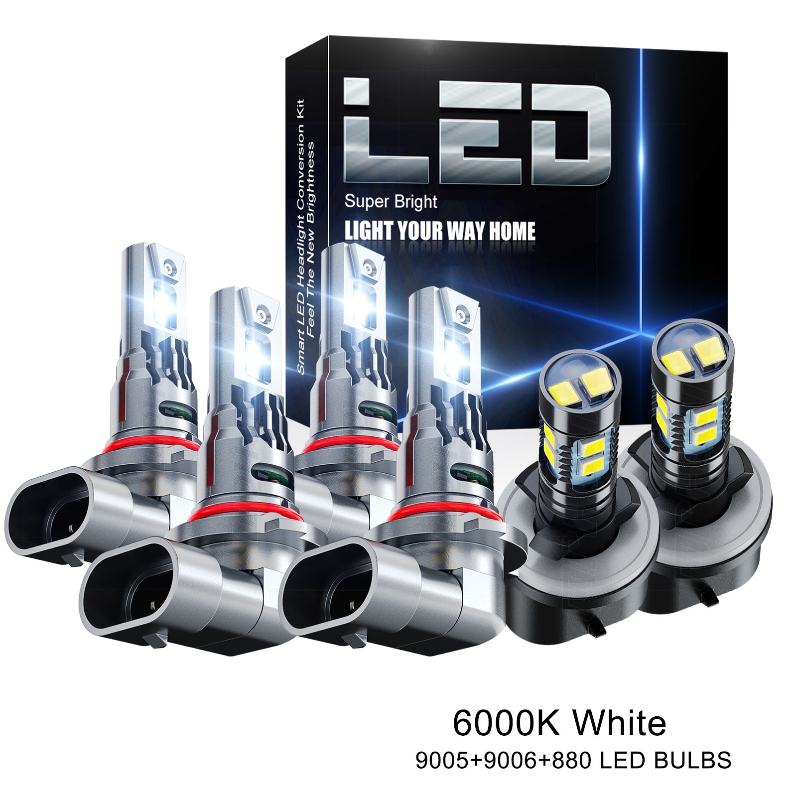 LED Headlights Fog Lights Bulbs Kits For Chevy Silverado 1500 2500 HD 1999-2002