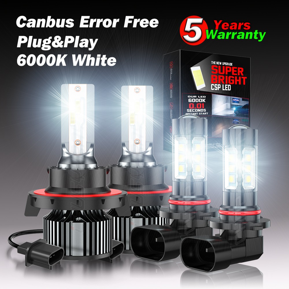 For 2004-2008 Ford F150 H13 9008 LED Headlight Hi/Lo Beam+ 9145 Fog Light Bulbs