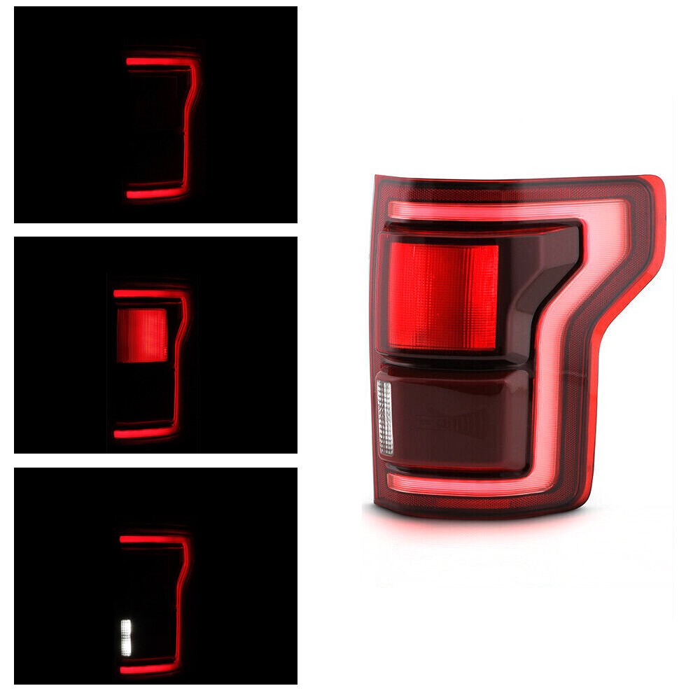For 2017-2020 Ford F-150 LED Tail Light w/ Blind Spot Smoke Red lens Pair