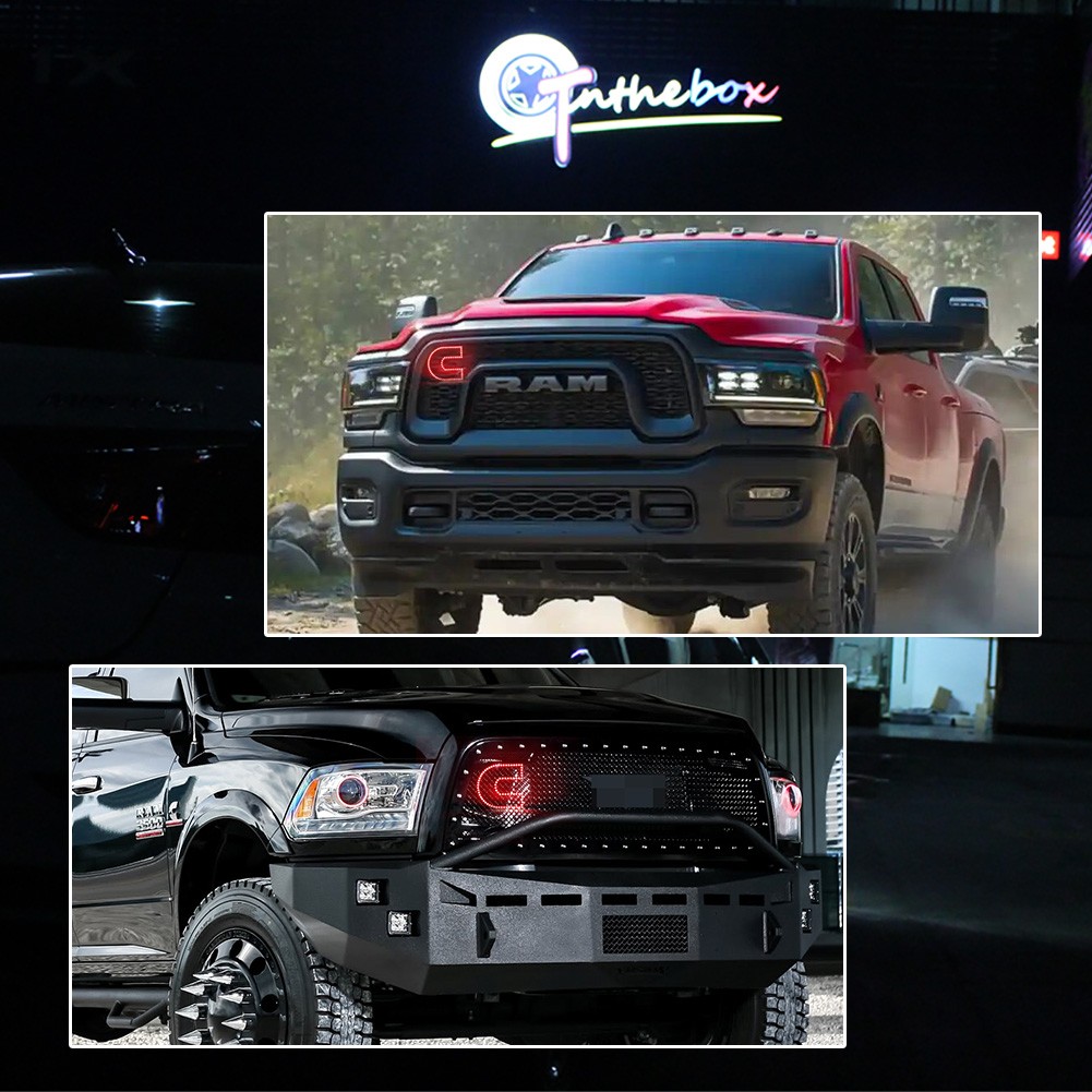 Front Grille RGB C Ring Illuminated LED Lights for Dodge RAM 1500 2500 3500 4500
