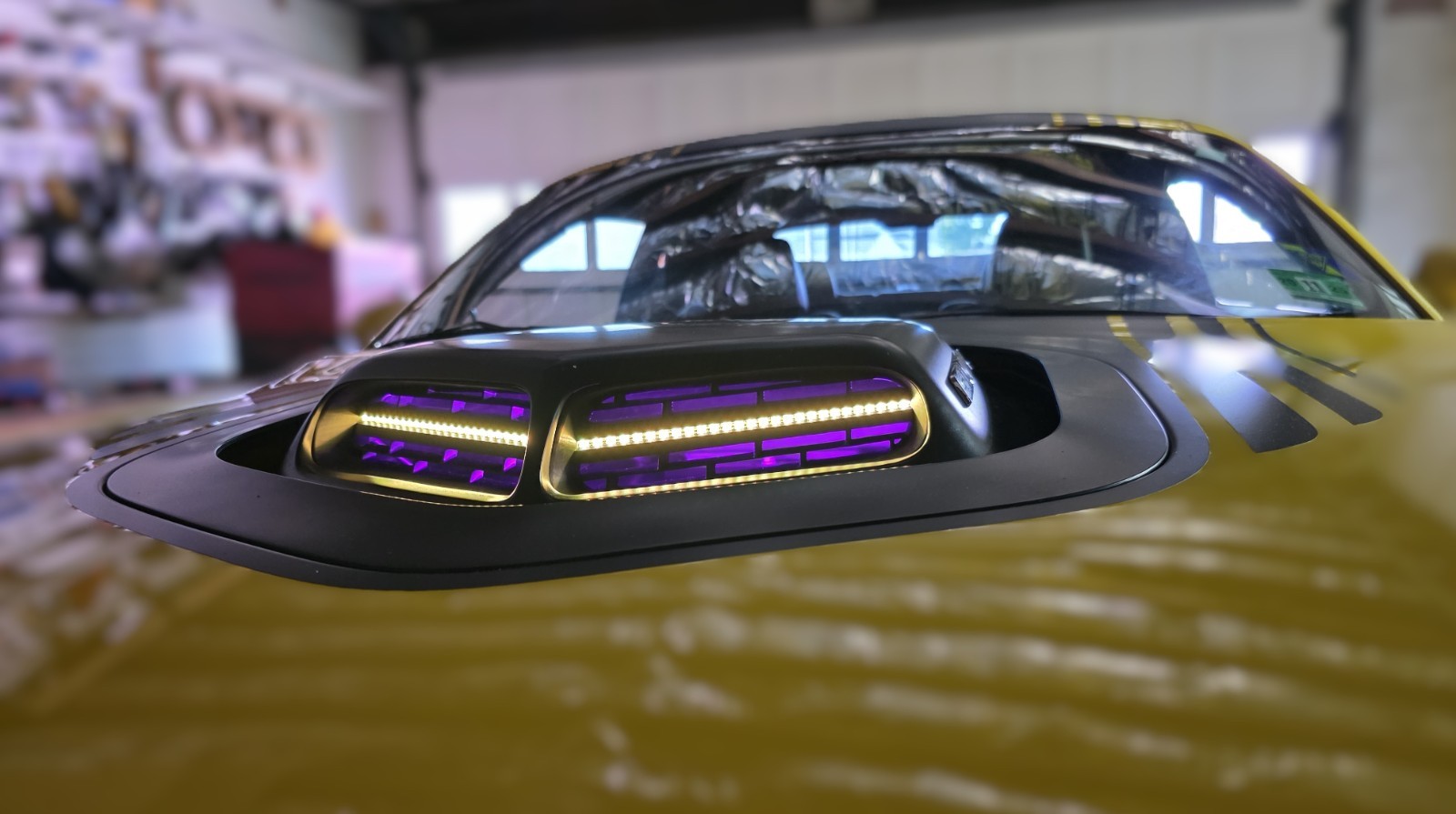 Dodge Challenger SHAKER RGB LED 2 Zone Bluetooth app 5.7 hemi cai intake