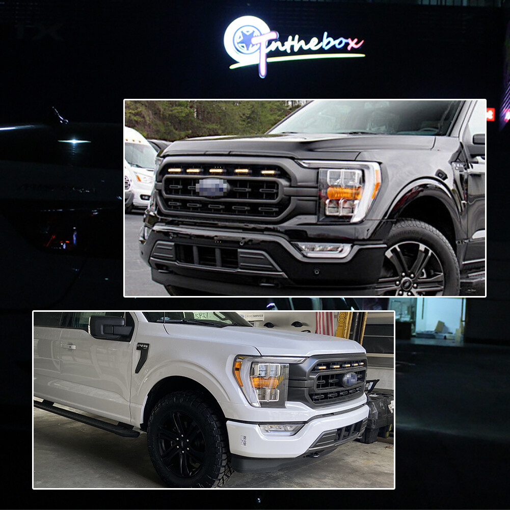 Front Grille Lights for Ford F150 2021 2022 2023 XL XLT Led Grill Amber Lights
