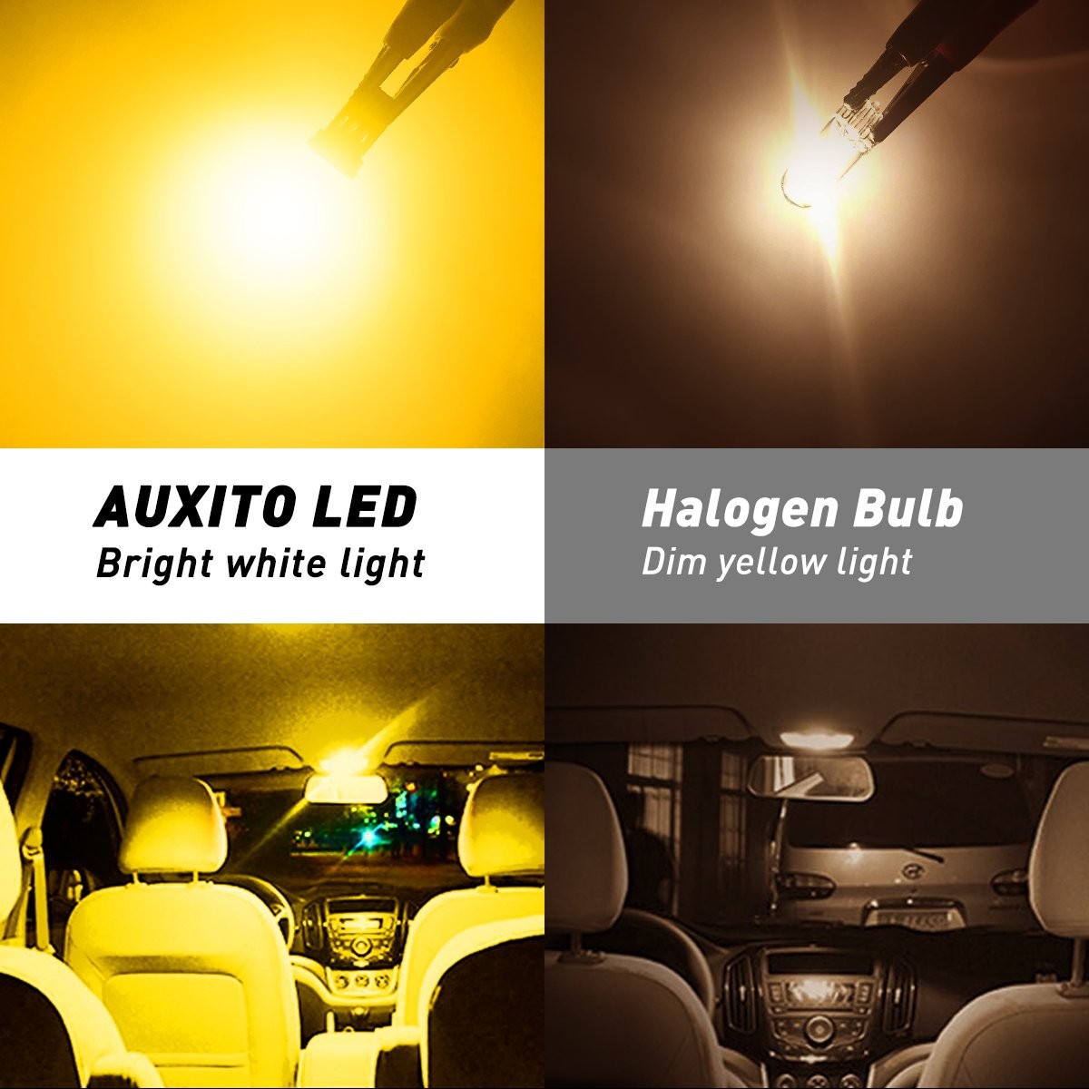 LED Amber Yellow Front Side Marker Light Bulbs Side Blinker Lamp, Short & Fit