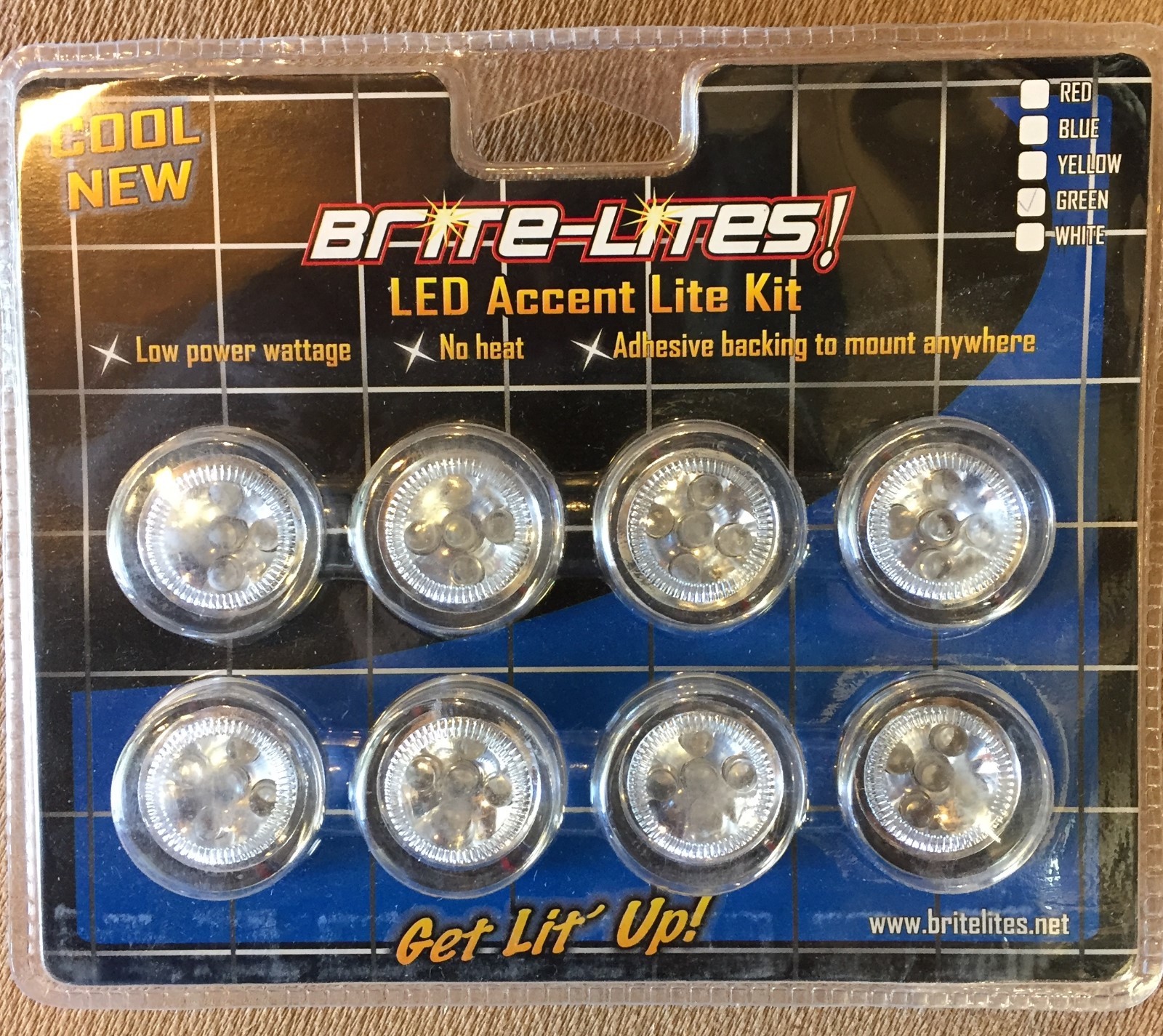 BRITE-LITES GREEN LED ACCENT KIT, 12VDC, 8 MODULES WITH 5 LED’S EACH