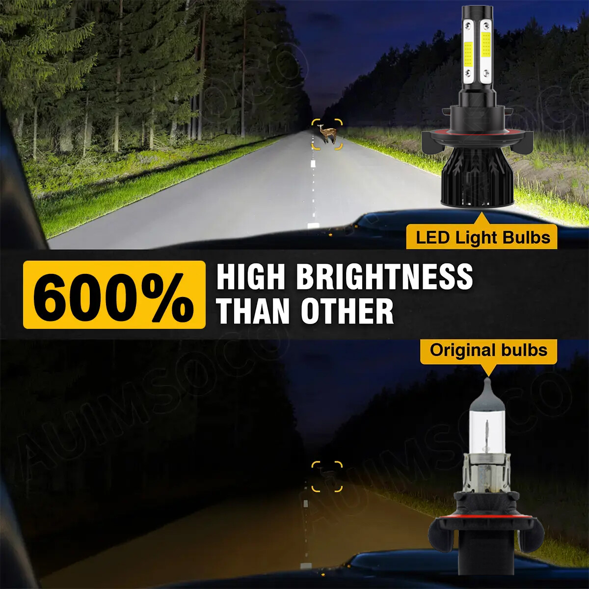 For Ford F-150 F 150 2004-2014 10000K LED Headlight Hi-Lo Beam & Fog Lamp Bulbs