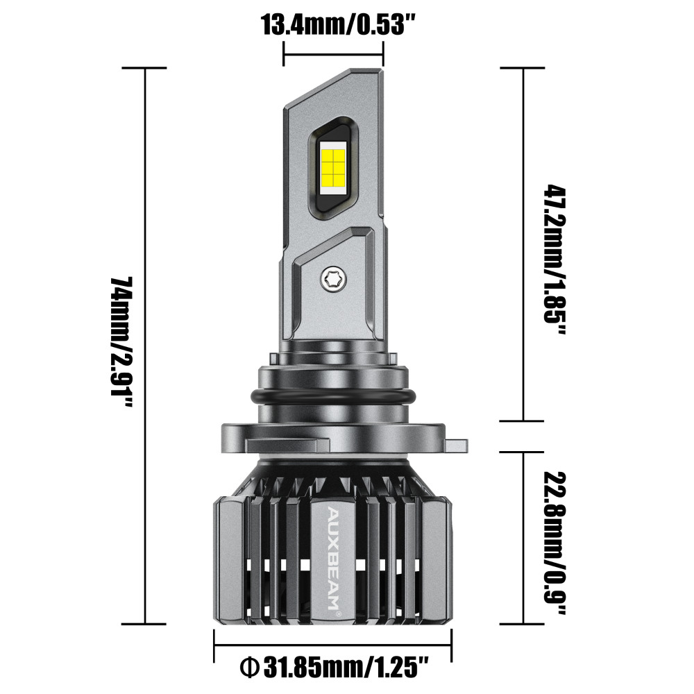 AUXBEAM 9006 HB4 LED Headlight Bulbs Conversion Kit Low Beam 6500K Super White