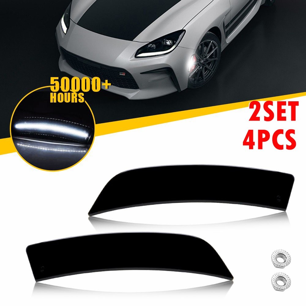 4PC White LED Side Marker Lights For 2022 23 2024 Toyota GR86 ZN8 Subaru BRZ P