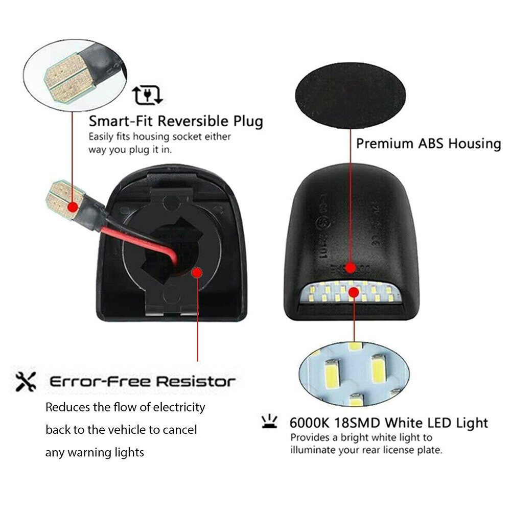2pcs 12V Car License Plate Lights 18 LED for Chevrolet Pickup GMC 22794700