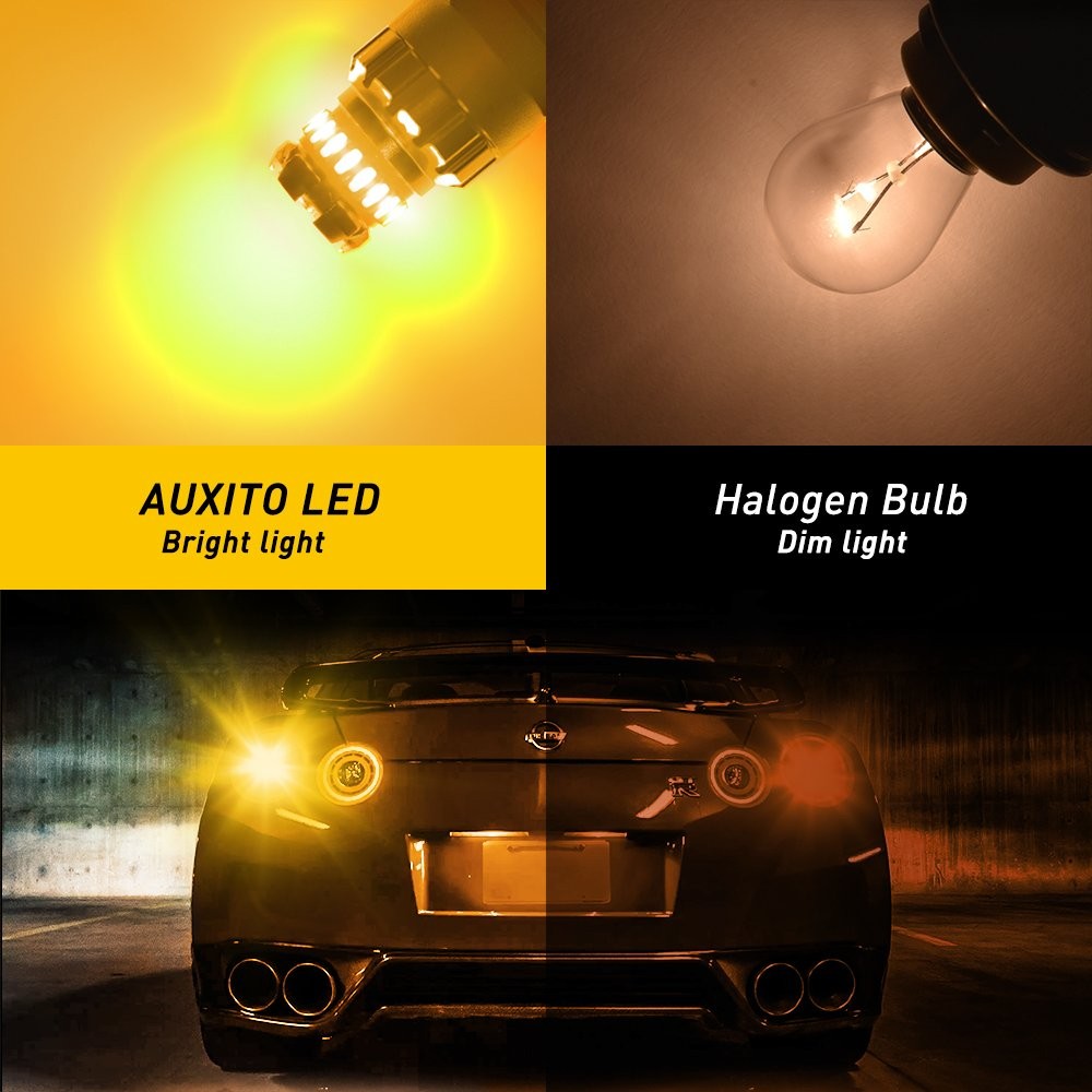 AUXITO 7443 7440 W21W White LED Reverse Turn Signal Blinker Parking Light Bulbs