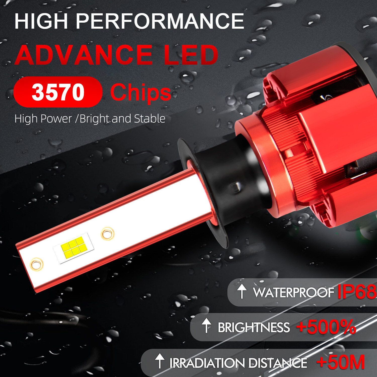 2Pcs NEW CSP LED Headlight Bulbs Super power combo For BMW E30 E34 E24 E36 E38