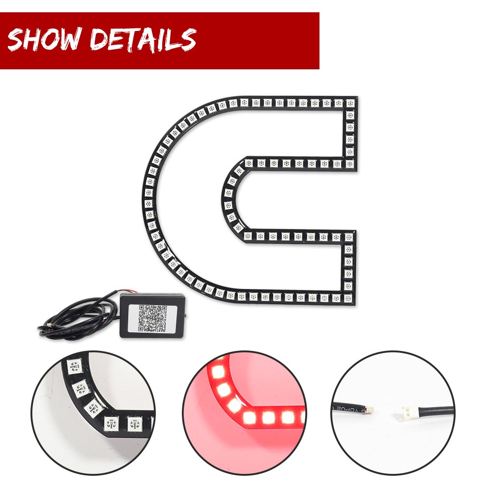 Front Grille RGB C Ring Illuminated LED Lights for Dodge RAM 1500 2500 3500 4500