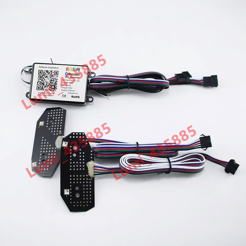 RGBW LED DRL Boards For Ford Mustang 2013-2014 Bluetooth Headlight Retrofit DIY