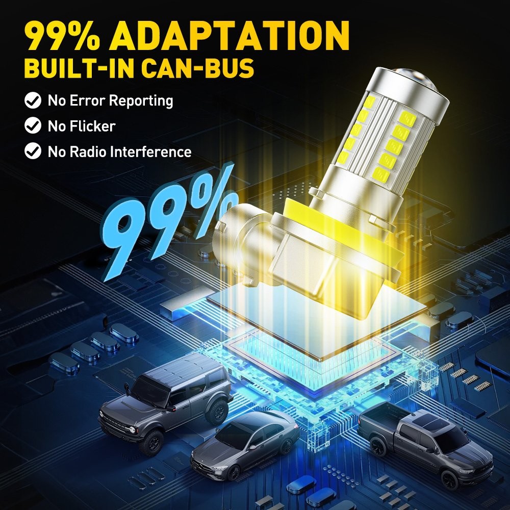 2-20PCS AUXITO H11 LED Headlight Kit Low Beam Bulbs Super Bright 6500K White 6GJ
