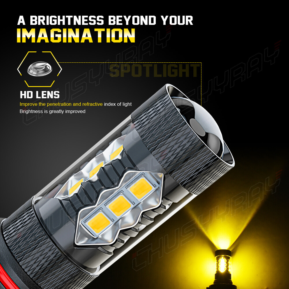 9005 H10 9145 3000K Yellow 160W LED Fog Light Headlight Driving Bulbs Kit