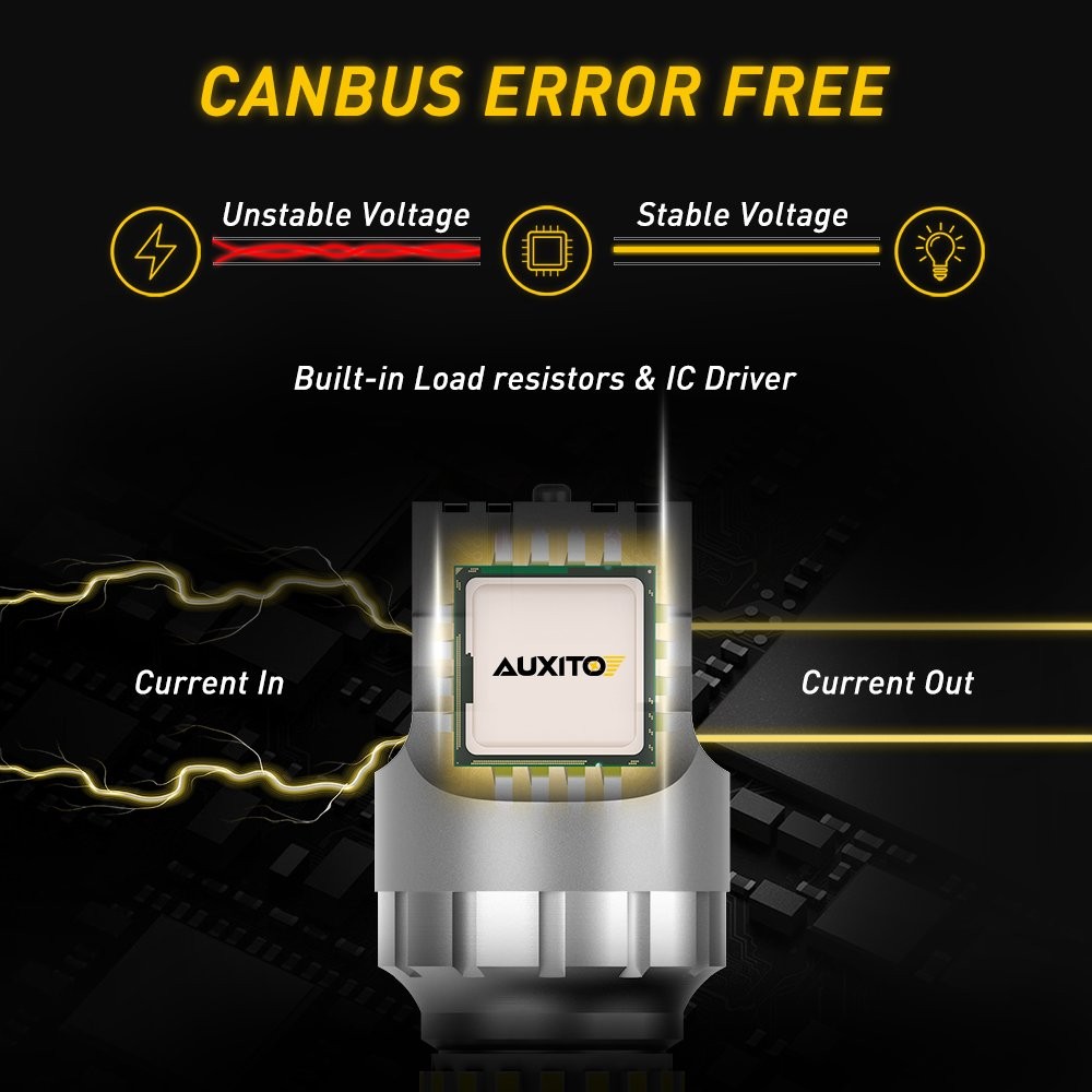 AUXITO 7443 7444 7440 LED Backup Reverse Light Bulb Bright 6500K White Canbus 2X