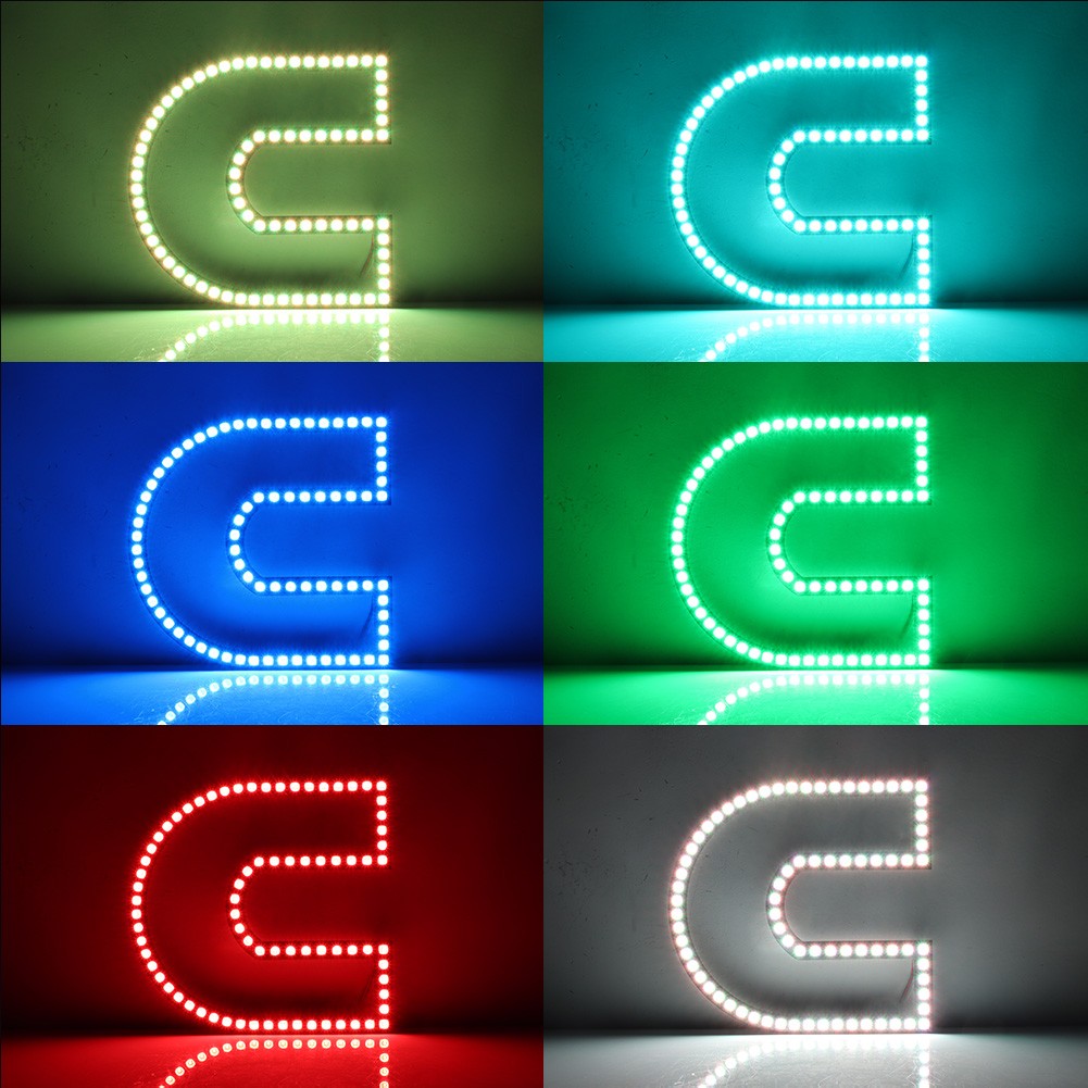 Front Grille RGB C Ring Illuminated LED Lights for Dodge RAM 1500 2500 3500 4500