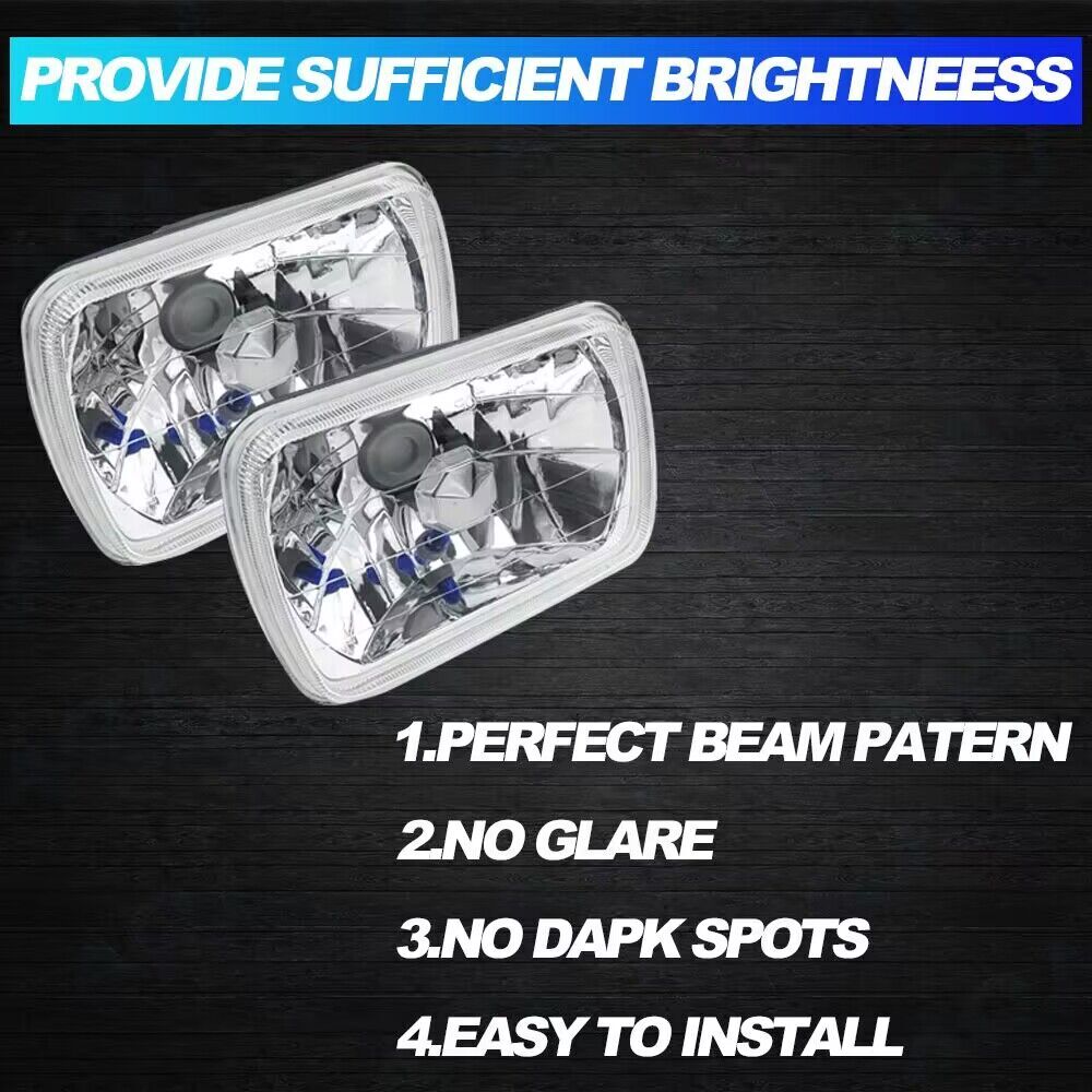 4PC 4×6″ LED Headlights Hi-Lo Beam H4656/4651 For Kenworth Peterbilt 357 379 378