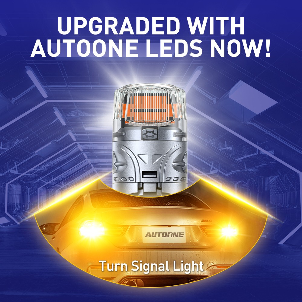 AUXITO LED Front Rear Turn Signal Light Blinker Bulbs 7443 7440 Amber Error Free