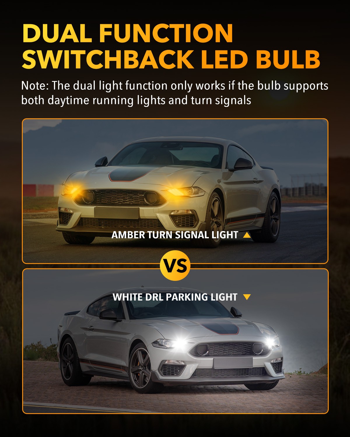 CANBUS LED DRL Driving Daytime Running Light Bulb 3156 White Yellow Light 2-6X