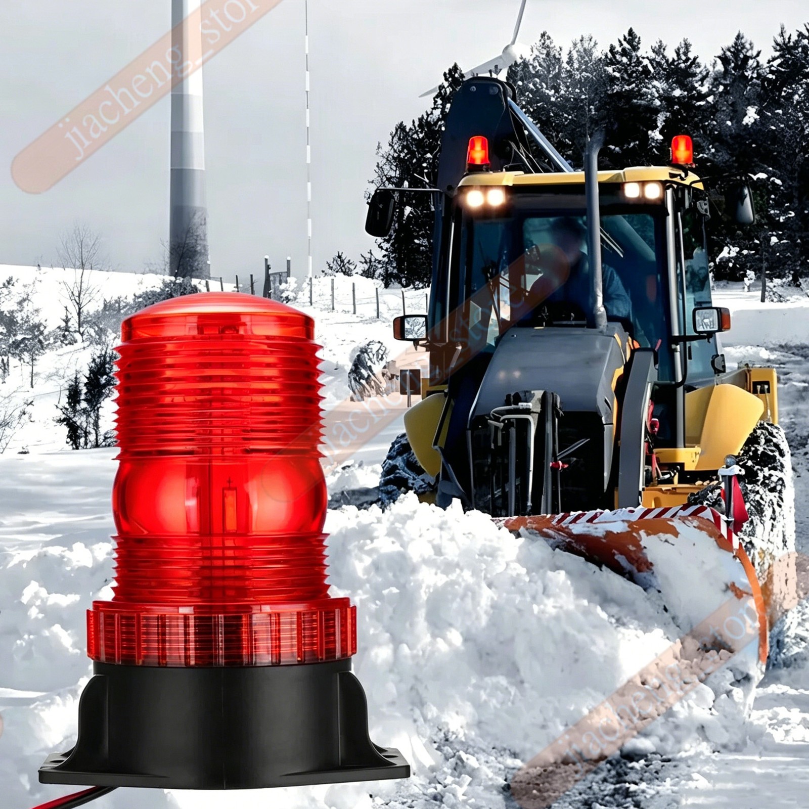 RED 30LED Rotating Strobe Light Rooftop Flash Beacon Emergency Warning 12V-24V