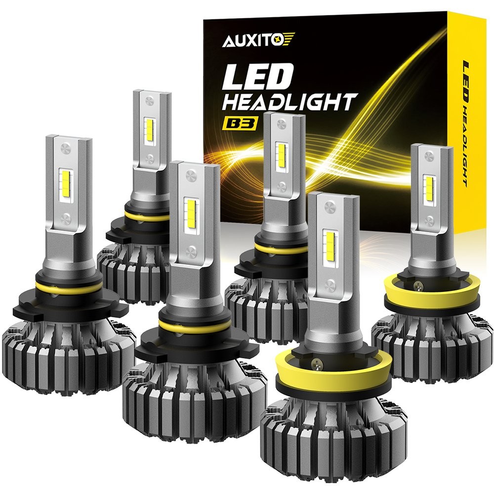 AUXITO White HB4 (9006) 9005(HB3) H11/H8 High Low beam LED Headlight Bulbs 6PCS