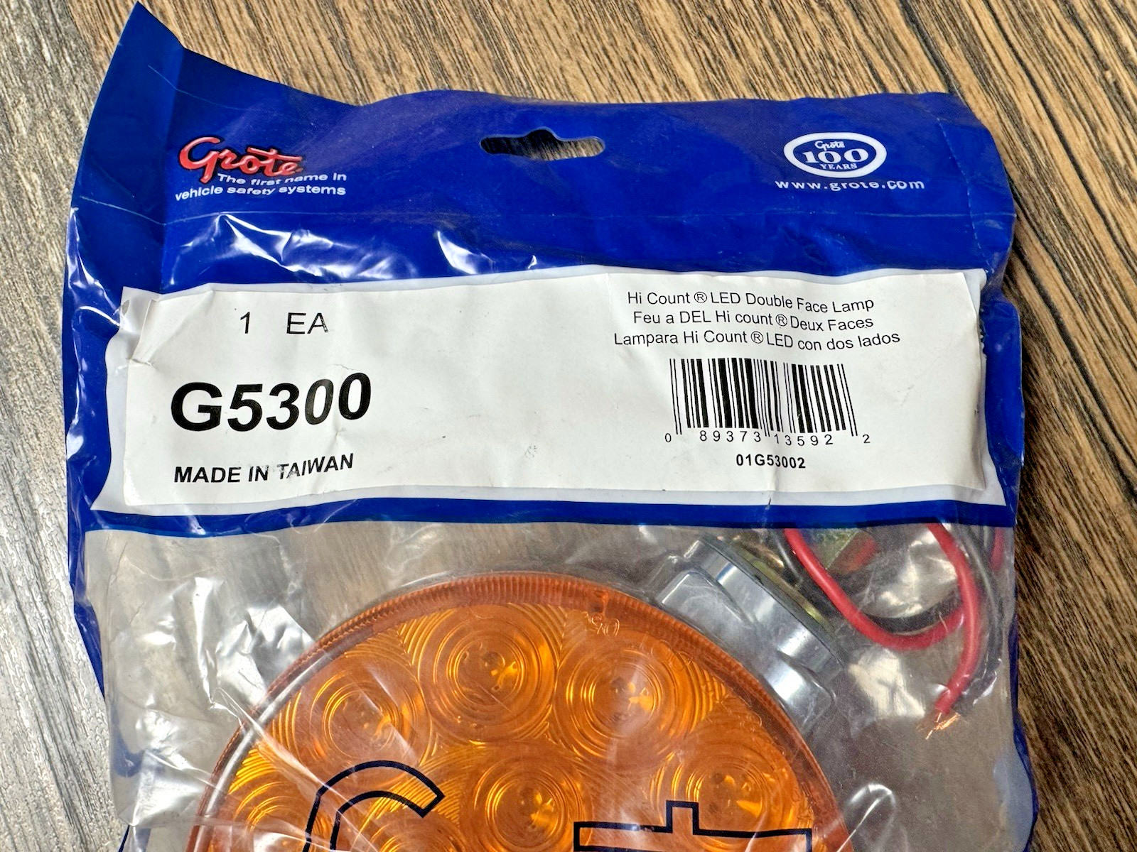 Brand New 4″ Grote G5300 Hi Count LED Double Face Lamp Yellow & Red Truck Semi