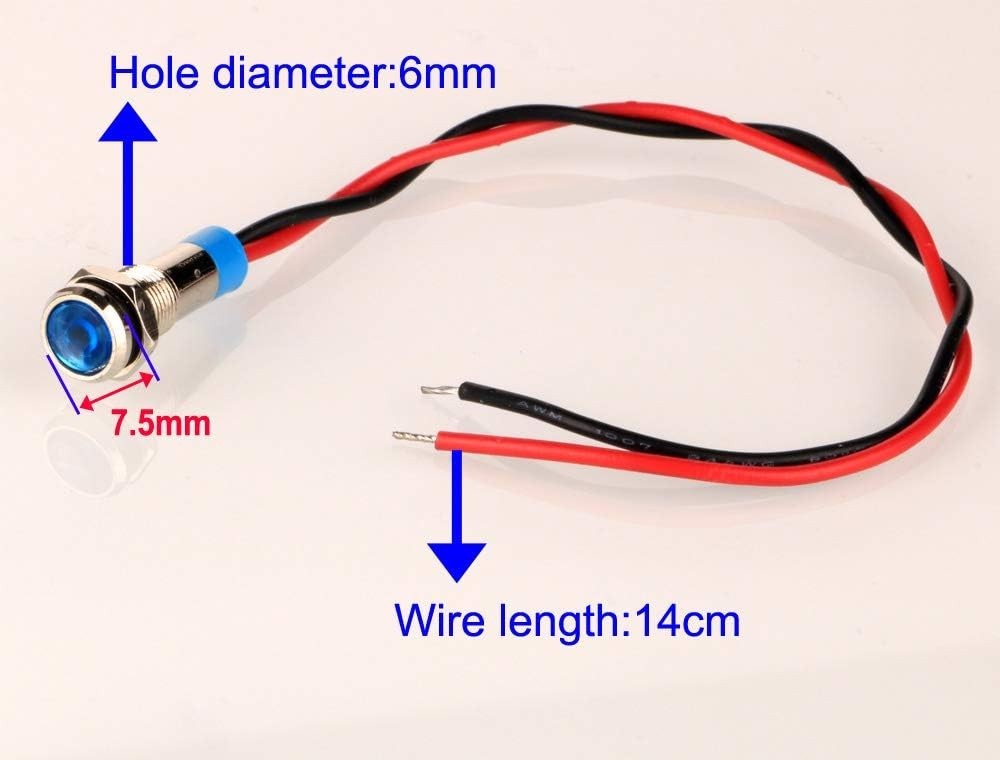 10pcs Waterproof Multicolor LED Indicator Lights for Car & Boat – AC/DC 12-24V
