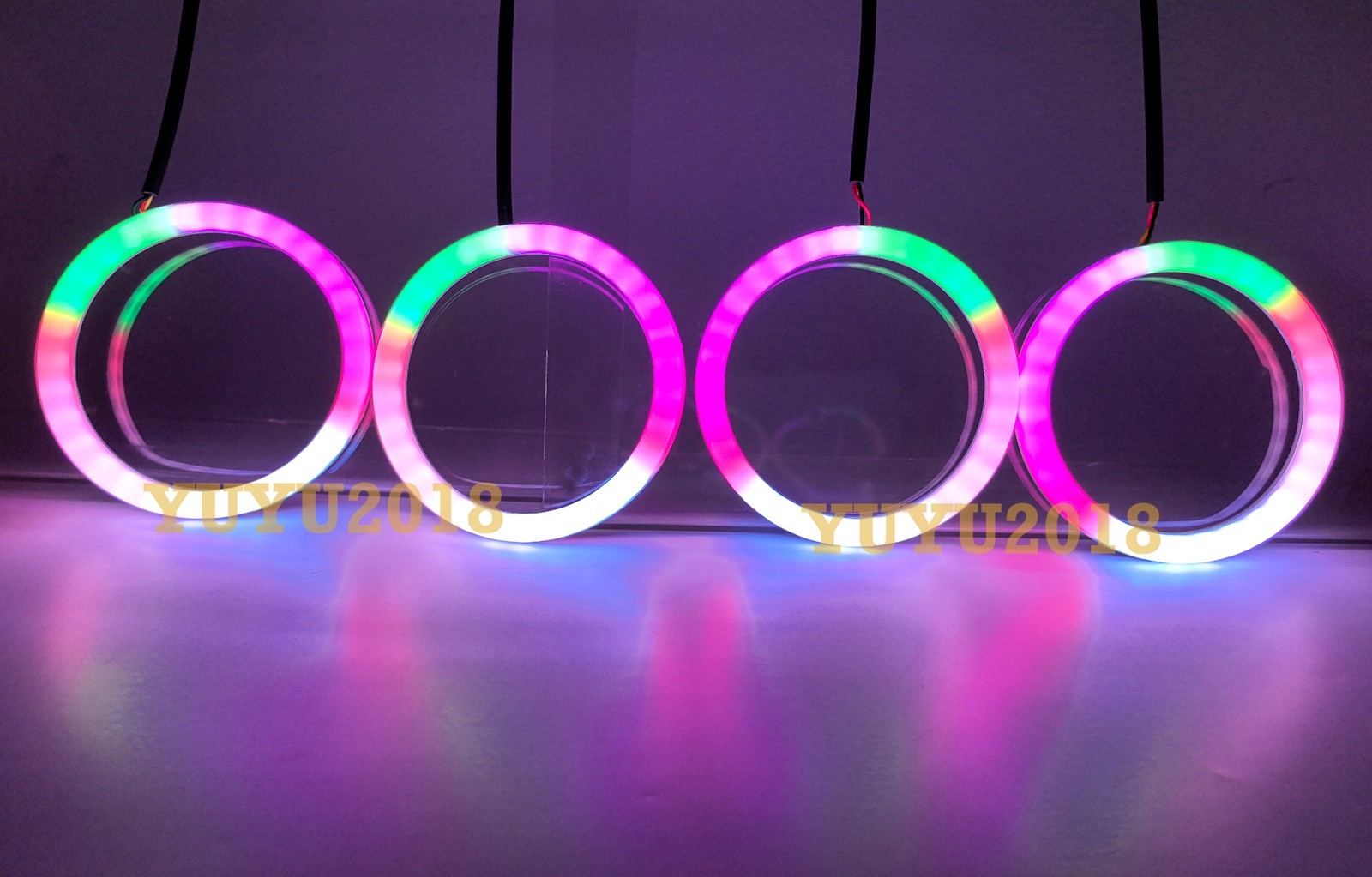 Dream color halo ring Flow series Chasing RGB LED Turn Signal Bluetooth DRL lamp