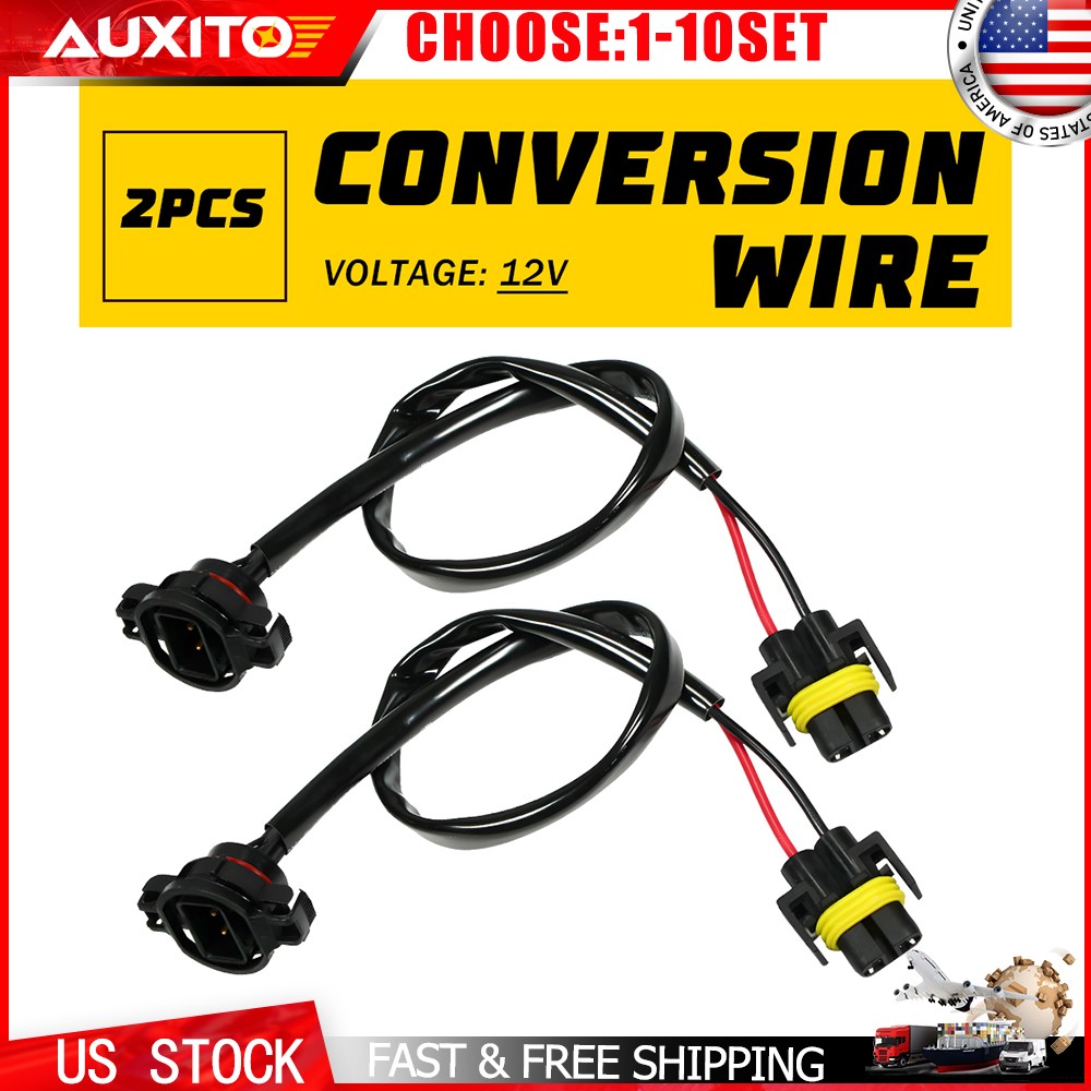 5202 Male to H11 Female Adapters Pigtail Socket Wires Conversion Harness 2-20X
