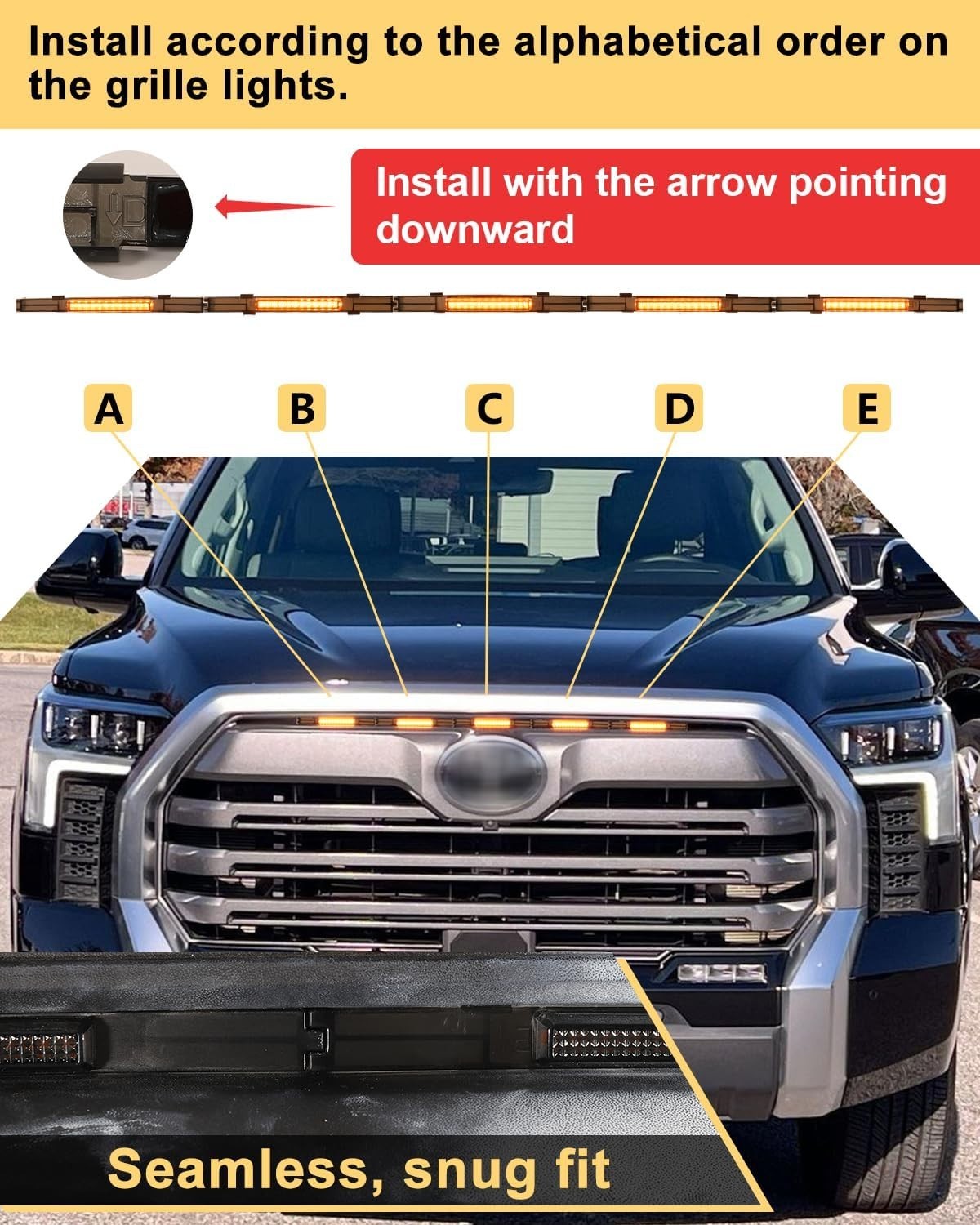 LED Front Grill Lights for Toyota Tundra SR SR5 Limited 2025-2022 Raptor Light