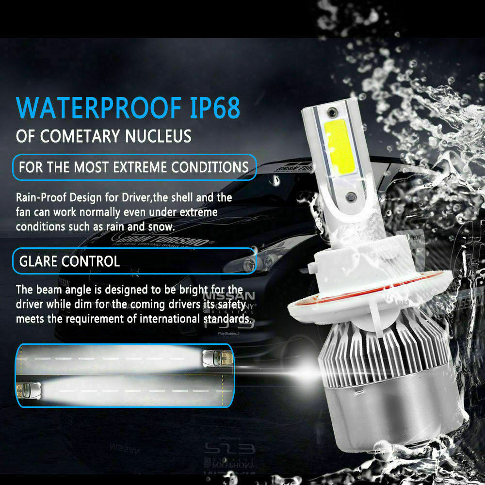 For Dodge Grand Caravan 2008-2010 LED Headlight + Fog Light 4 Bulbs Combo Kit