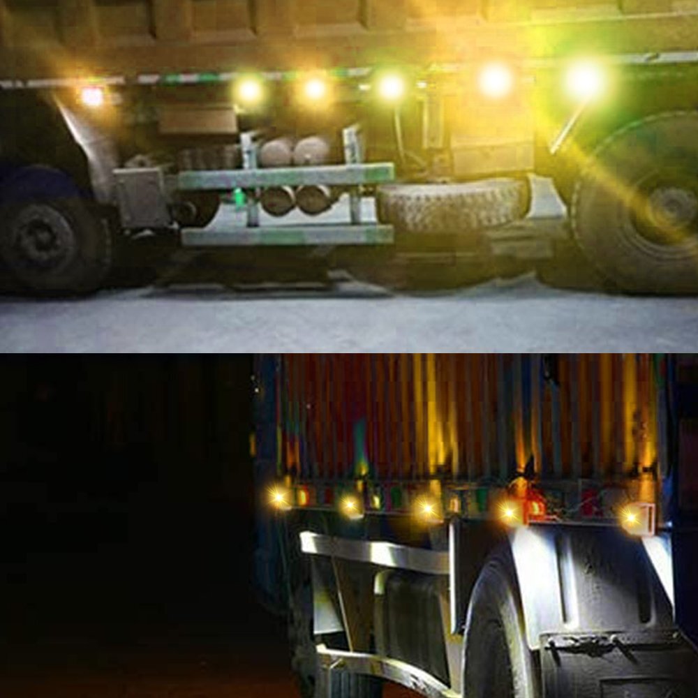 10X Amber LED Side Marker Lights Bullet Clearance Light Truck Trailer Wateproof