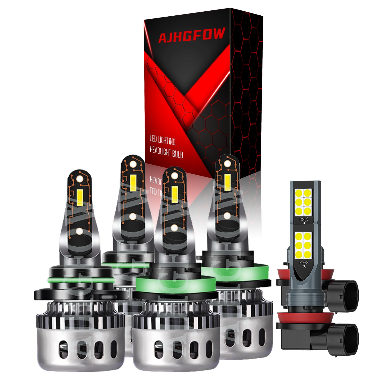 For Toyota Camry 2007-2014 LED Headlight Bulbs Kit High/Low Beam + Fog Light