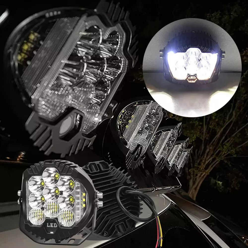 5″ inch Round 720W Led Work Light Pods Offroad Flood Lights Fog ATV UTV Tractor