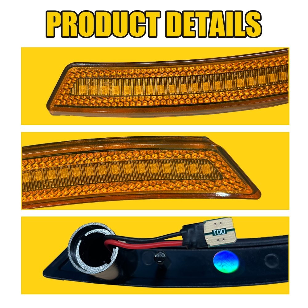 FULL LED Pair Amber Marker Front Side Lights Gen For 2nd 2007-2015 Mini Cooper