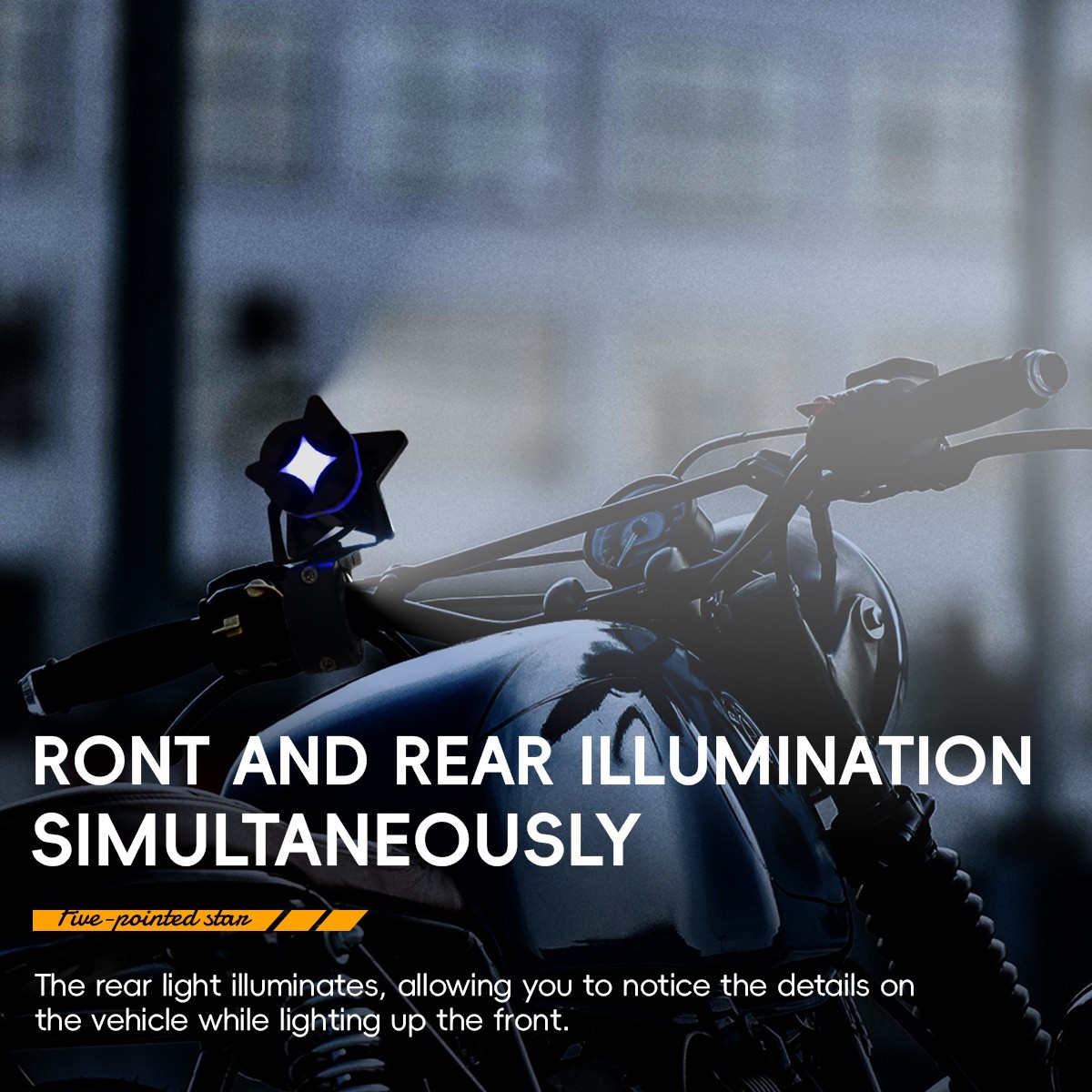 Motorcycle LED External Headlight Seven Color Star Shaped Front Spotlight