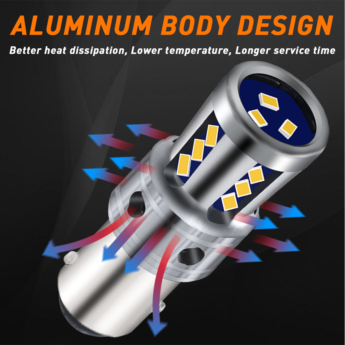 2X 18-SMD LED Brake Stop Light Bulb 1157 2057 2357 Pure White Bright Free Return