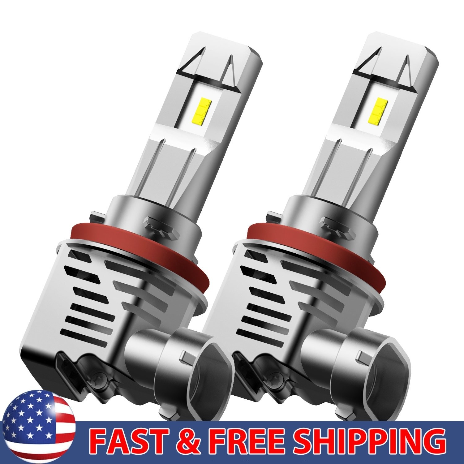 H11 H8 H9 High Beam Low LED Headlight Kit Bulb Super Bright 6500K White 2~10X